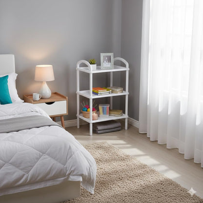 Italhome Estante De Plástico con 3 Repisas Lisas, Organizador Multiusos para Interior Ideal para Almacenamiento Scalp