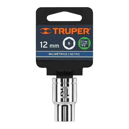 Truper D-1212-M, Dado de 6 puntas, cuadro 1/2" de 12mm