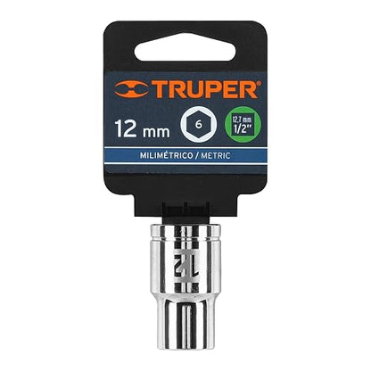 Truper D-1212-M, Dado de 6 puntas, cuadro 1/2" de 12mm