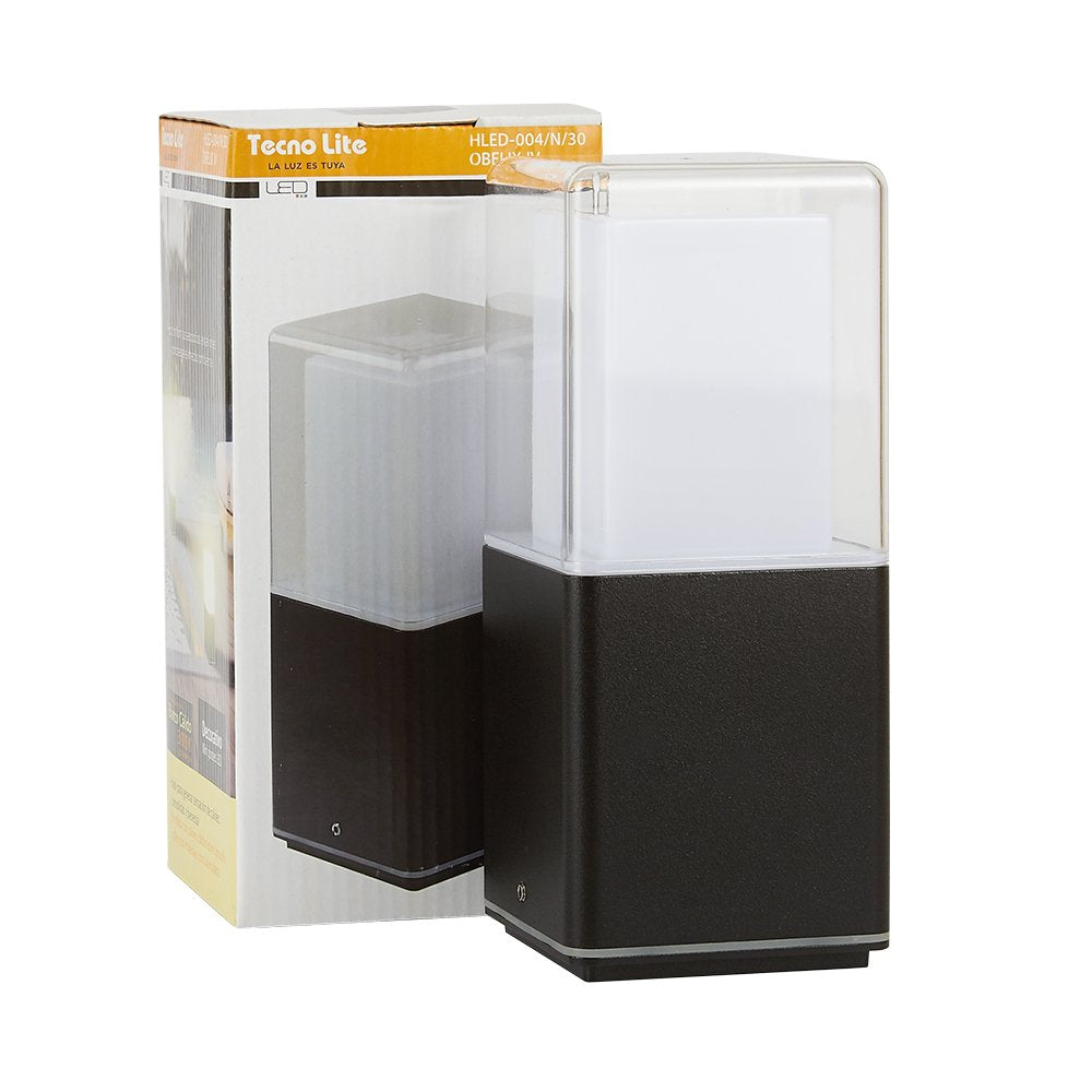 Tecnolite Lampara Solar LED Jardín Exterior, 13 W, Luz Cálida Suave, Luces Solares, Color Negro, IP 65