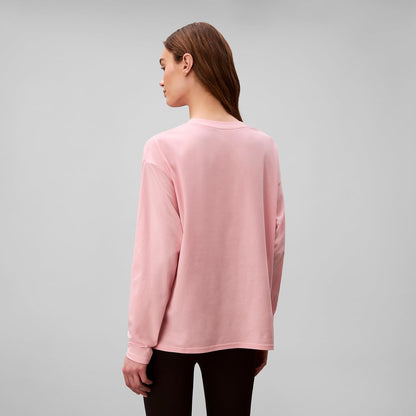 Calvin Klein - Playera de Manga Larga con Cuello Redondo para Mujer