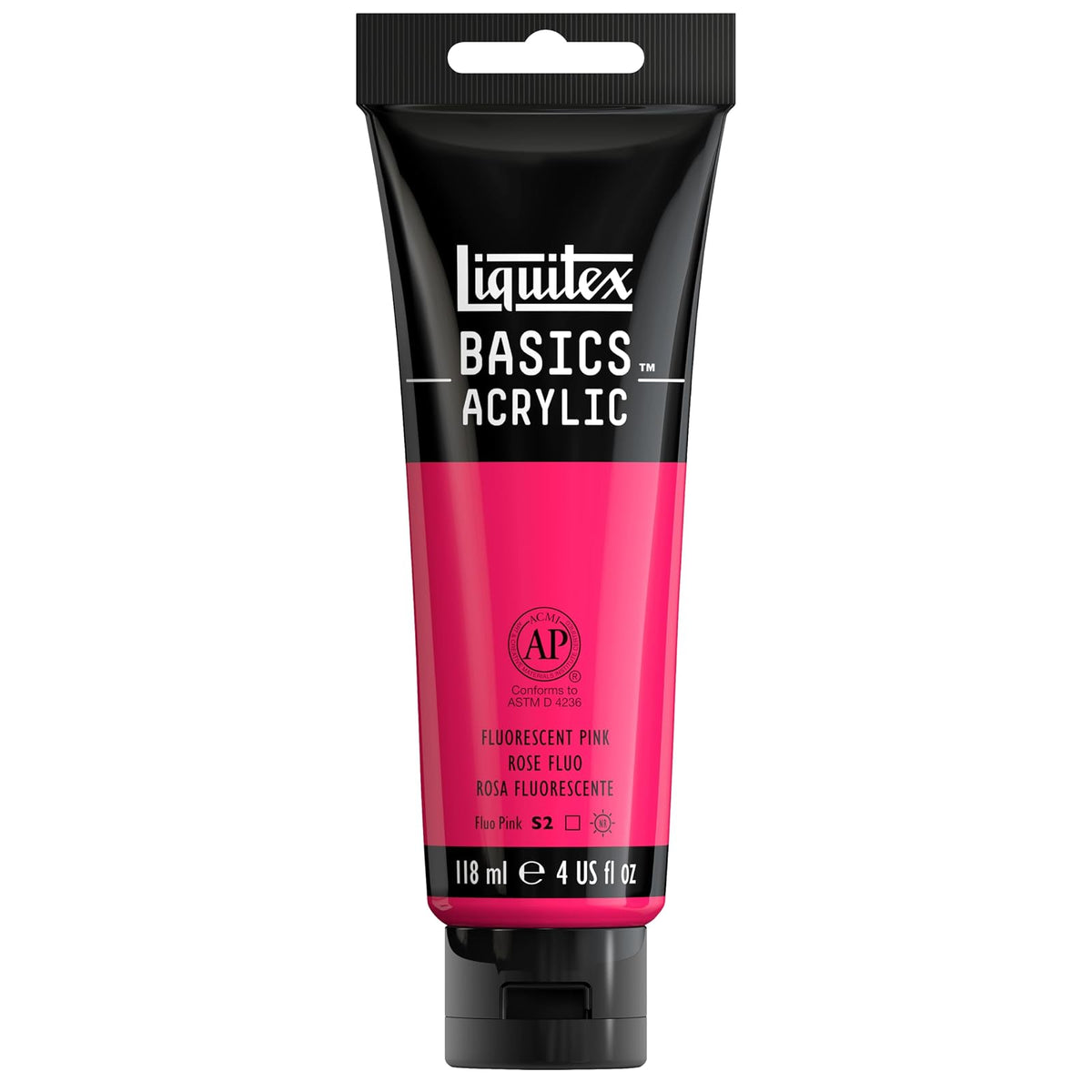 Liquitex Basics Pintura Acrílica, Tubo de 4 oz - Rosa (Fluorescent Pink 987) - Tubo de 4 onzas