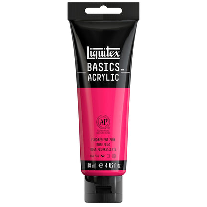 Liquitex Basics Pintura Acrílica, Tubo de 4 oz - Rosa (Fluorescent Pink 987) - Tubo de 4 onzas