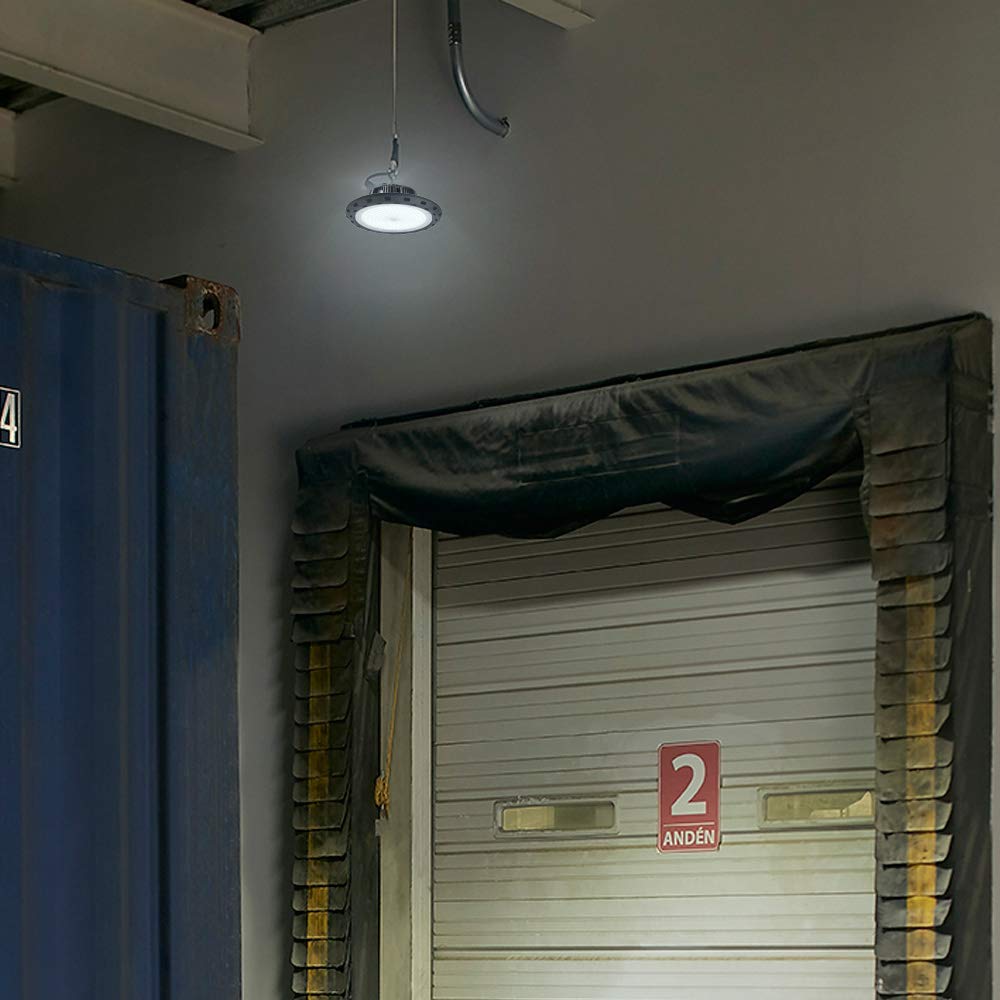 Tecnolite - Lámpara Colgante LED, Luz Colgante de Techo, Color Negro, Luz de Día 6 500 k, 150 W, 100 - 277 V