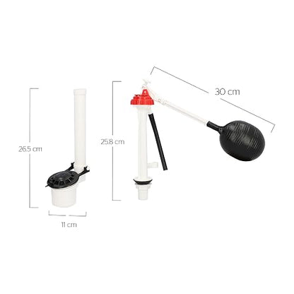 DICA, Juego Completo de Accesorios para W.C, Material Plastico, Hule, Sapo Cónico, 1 Año de Garantia en Defectos de Manufactura, KE.4056P