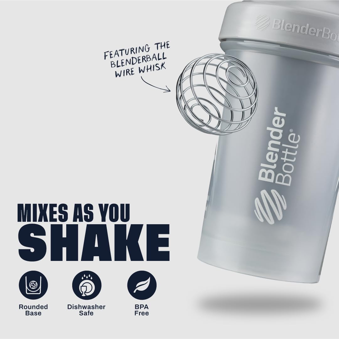 BlenderBottle Classic V2 - Botella coctelera perfecta para batidos de proteínas y pre entrenamiento, 32 onzas, gris guijarro