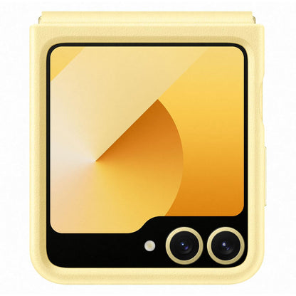 Samsung Galaxy Flip6 Flap Vegan Leather Case Color: Amarillo