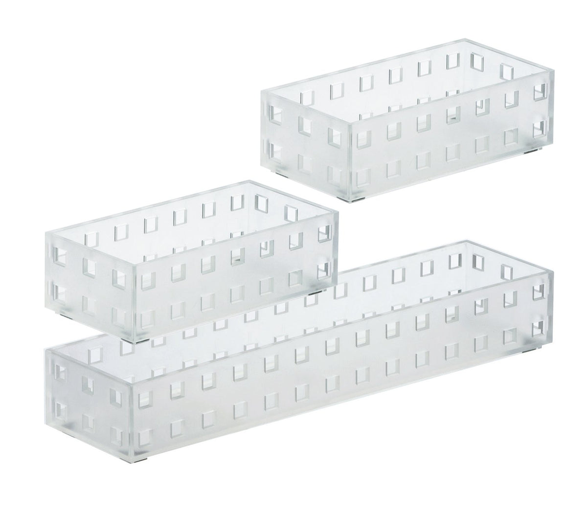 Like-It | Juego de Ladrillos 90078 | Contenedores apilables | Contenedores de Almacenamiento para Utensilios de Cocina, Oficina, Maquillaje, recámara, 2 Piezas de contenedores pequeños y 1 cubeta de
