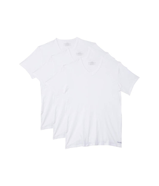Calvin Klein Cotton Stretch V-Neck, Classic Fit T-Shirt, Men's (3-pack) (White or Black)