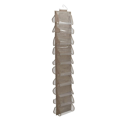 Household Essentials - Organizador de 20 Bolsillos para Colgar Zapatos con Ganchos - Latte