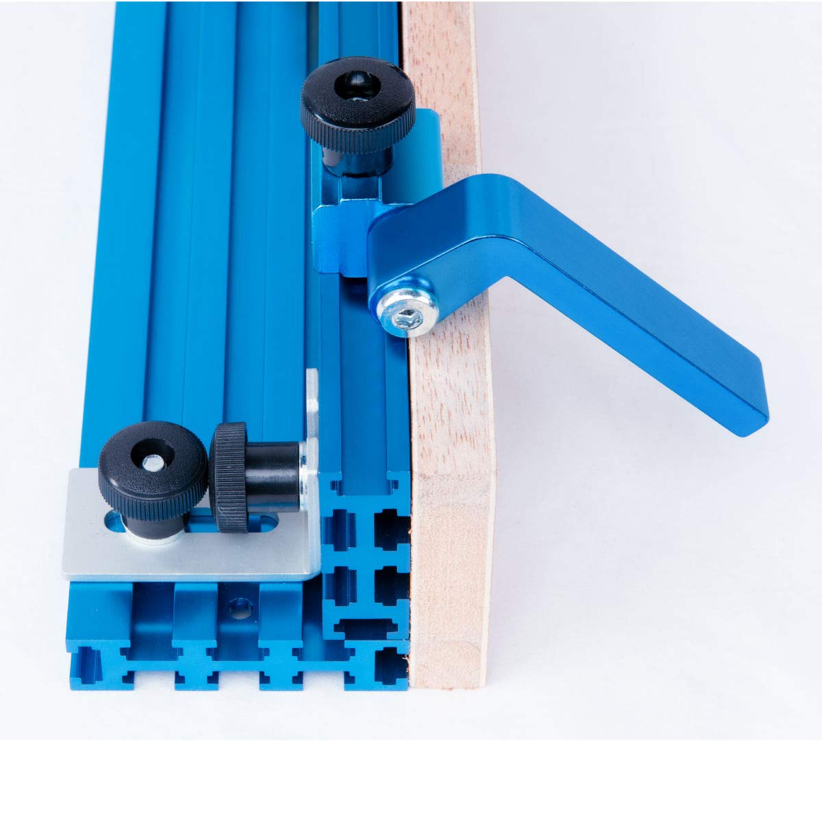 POWERTEC 71488 - Valla multipista en T con medición láser de derecha a izquierda, 3 pulgadas de alto x 24 pulgadas de largo