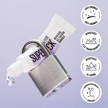Maybelline Nuevo Gel de Cejas de Larga Duraci?n, Efecto Laminado, Superlock, Negro, 7 G, Gel para Cabello