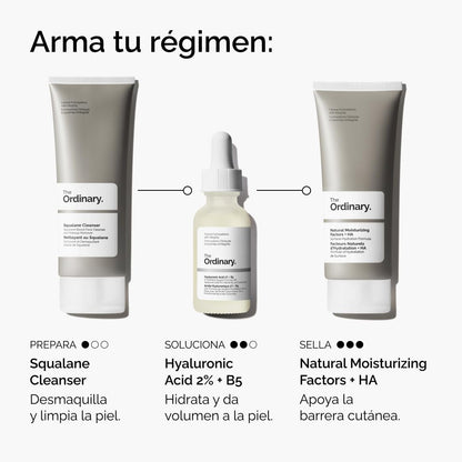 The Ordinary Hyaluronic Acid 2% + B5, Suero Hidrante con Ácido Hialurónico y Ceramidas — Suero de hidratación multiprofunda para piel más suave y con volumen, 30ml