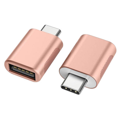 Nonda - Adaptador USB C a USB (2 Unidades), Adaptador USB-C a USB 3.0, USB Tipo C a USB, Thunderbolt 4/3 a USB Hembra OTG para MacBook Pro2021, MacBook Air 2020, iPad Pro 2021 y más (Oro Rosa)