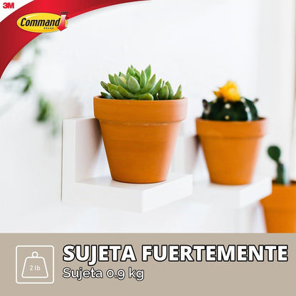 Command Repisa de exhibición, cuarzo, 2 repisas, 8 tiras de espuma medianas, decoración sin daños, paquete de 2