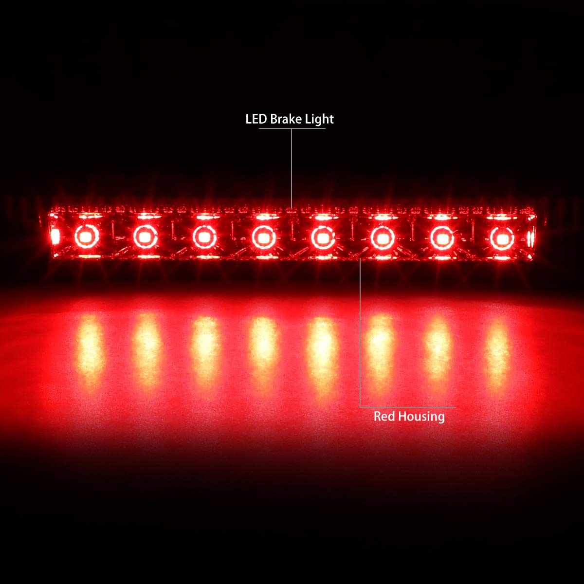DNA MOTORING 3BL-DJOU09-LED-RD Luz de freno LED de tercera cola [compatible con Dodge Journey 10-16]