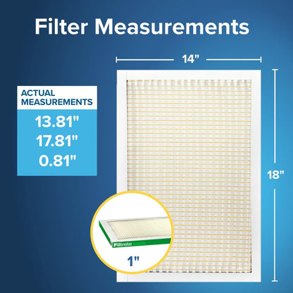 Filtrete Filtro de aire electrostático, 14 x 18 x 1, MPR 700, MERV 8, polvo vivo limpio, reducción de polen y caspa de mascotas, filtros de aire plisados para horno HVAC, 4 filtros