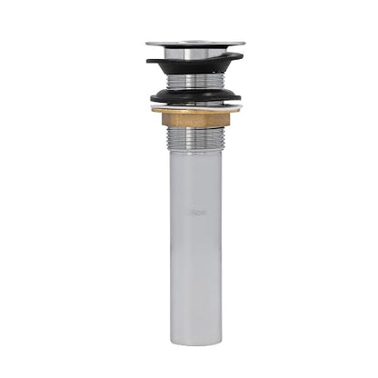 DICA, Contra de Latón Sistema Push sin Rebosadero, Plastico, Acabado Cromo, Se Coloca en el Lavabo para Descargas de Liquido, Capacidad de Desalojo 18L/min, 4206CPS