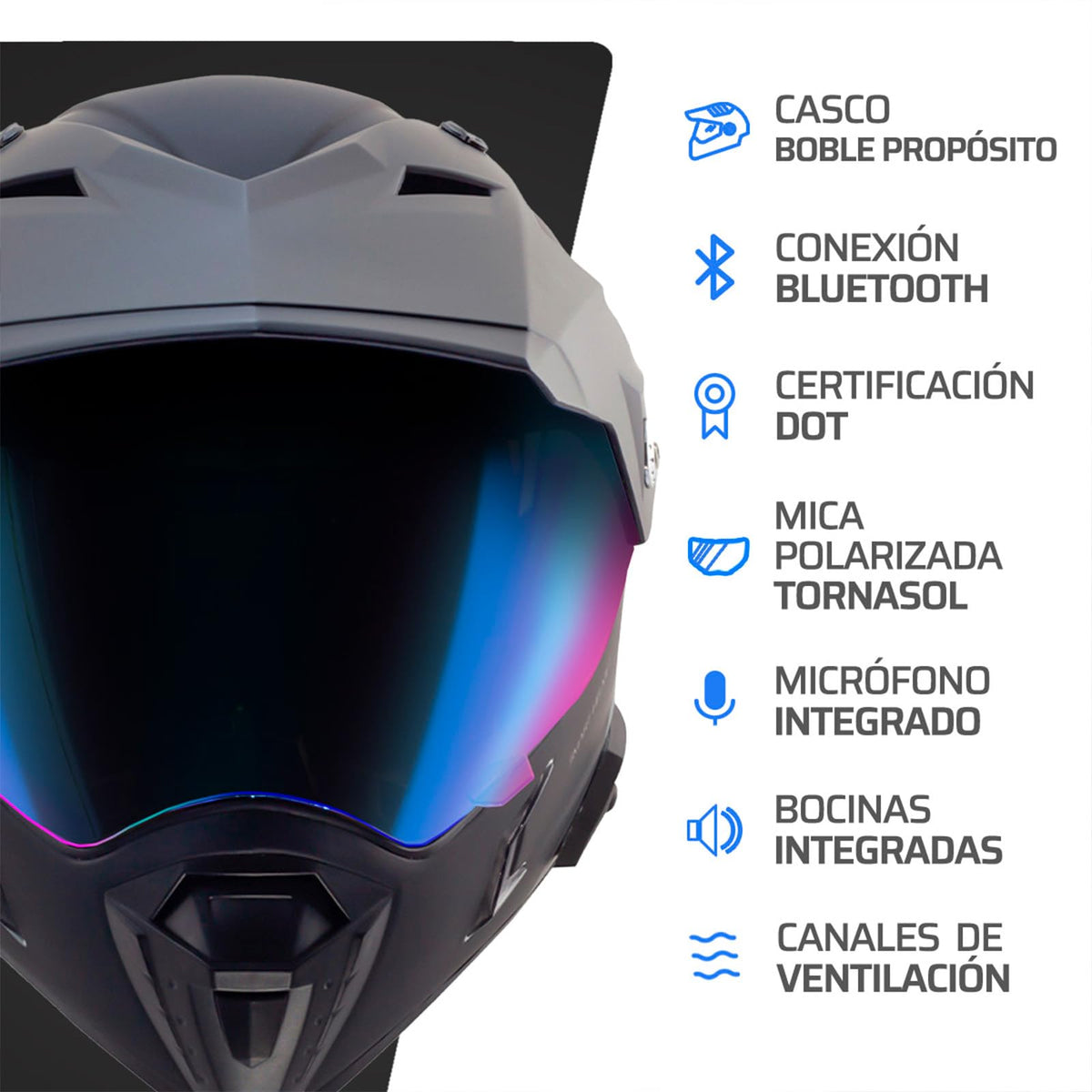 Casco Protector, Negro/Grande