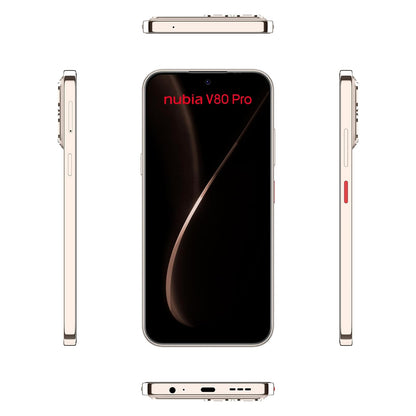 nubia Celular V80 Pro 6.7” 120Hz, 108MP+2MP, 256GB+20 GB RAM(8GB + 12GB Dinámica), Android 16, Dorado