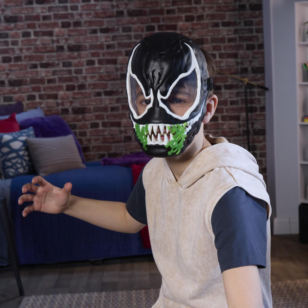 Hasbro Marvel Spider-Man VenomVersus - Máscara de Juguete Fluorescente con Sonido para Cosplay y Juegos de rol para niños y niñas a Partir de 5 años