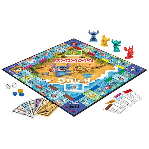 Hasbro Gaming Monopoly Edición Disney Stitch Juego de Mesa
