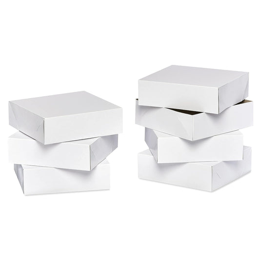American Greetings Cajas de regalo cuadradas blancas con tapas, para cumpleaños, día festivo y todas las ocasiones, (6 cajas, 9 x 9 pulgadas)