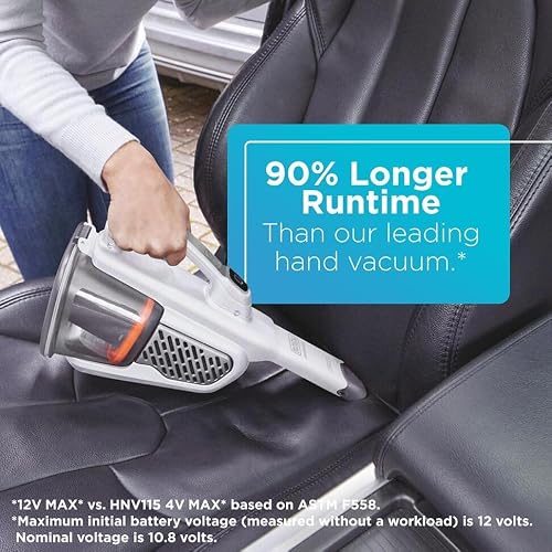 BLACK+DECKER Dustbuster Aspiradora de Mano, inalámbrica, AdvancedClean+, Color Blanco (HHVK320J10)