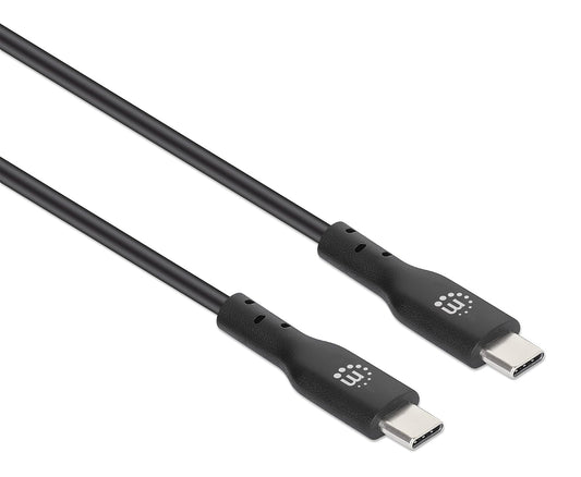 Manhattan Cable USB-C a USB-C Alta Velocidad 3 m Cable USB C 480 Mbps Carga Rápida 3A Cable Tipo C a Tipo C para Laptop, Tablet y Smartphone Negro 354882