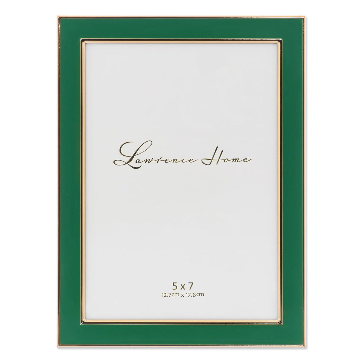 Lawrence Frames Marco de Fotos Metal con Esmalte Blanco - Verde - 12,7 x 17,78 cm (5x7 pulg.)