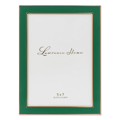 Lawrence Frames Marco de Fotos Metal con Esmalte Blanco - Verde - 12,7 x 17,78 cm (5x7 pulg.)