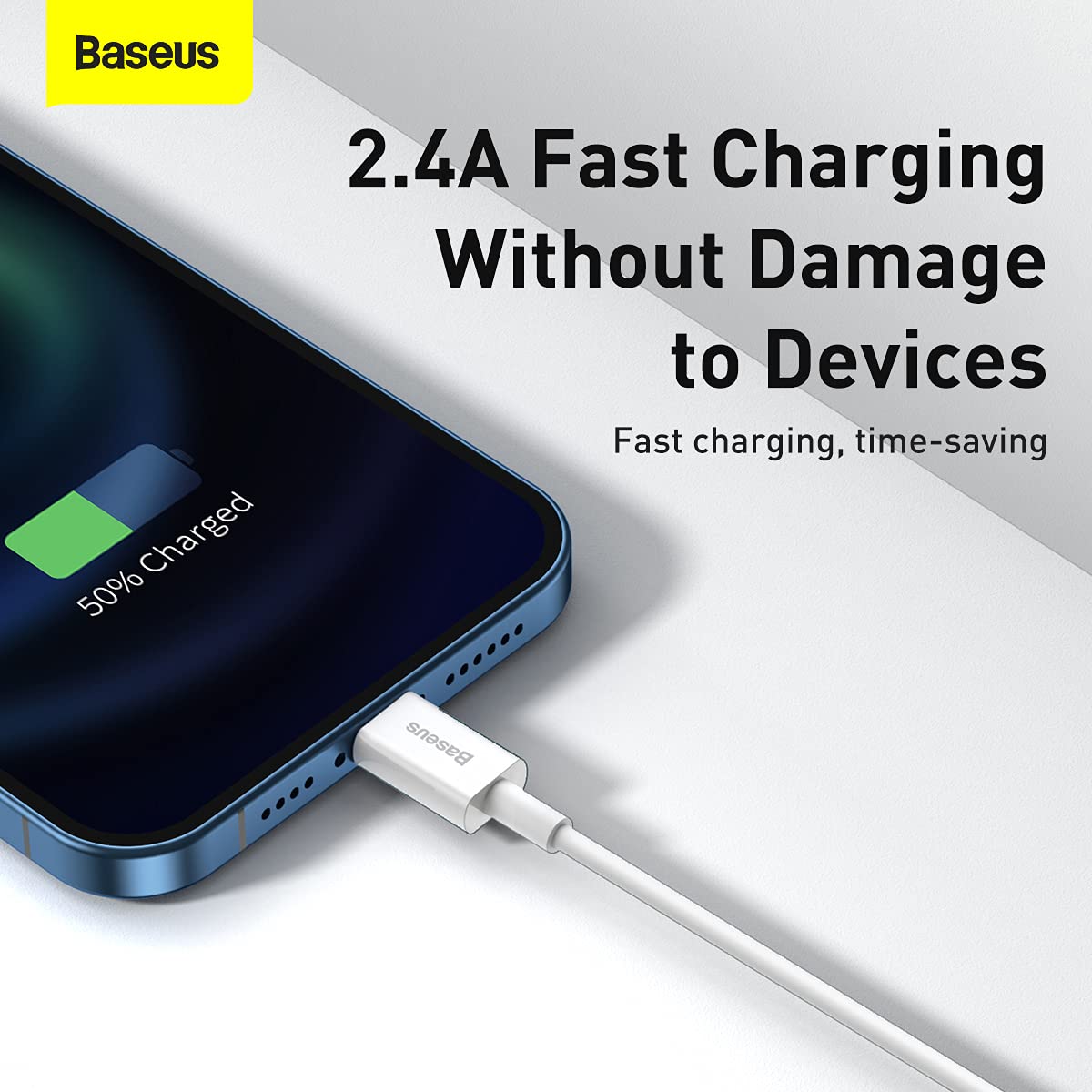 Baseus - Cable de datos de carga rápida serie superior USB a IP 2.4A 1m (A0002119)