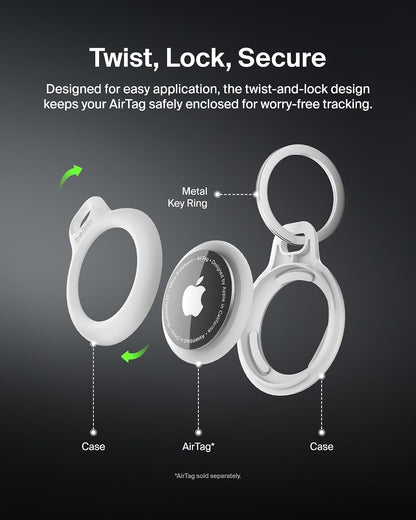 Belkin MSC002BTWH Secure Holder con Llavero para AirTag, Blanco