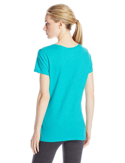Hanes Women's Shirts, Slub Cotton Shirred V-Neck tee, Cotton T-Shirts for Women, Women’s tee Shirts
