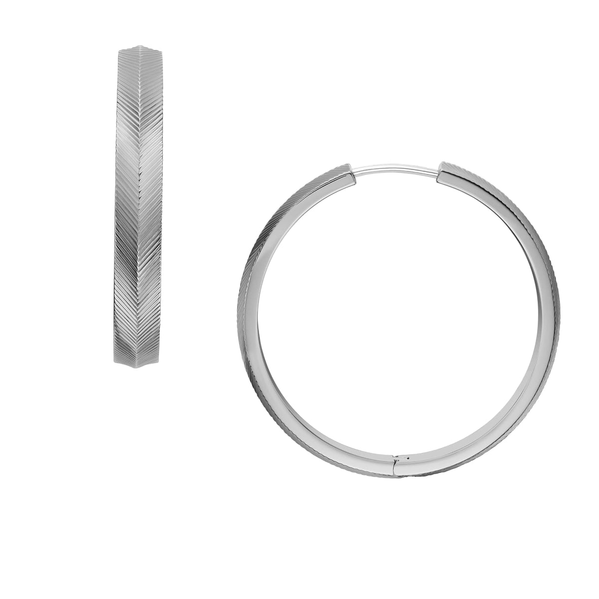 Fossil arete colgantes de acero inoxidable en tono dorado u oro rosa para mujer