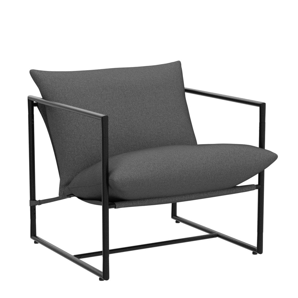 ZINUS Aidan Sling Accent Sillón con Marco de Metal con amortiguación de Espuma triturada, Gris Oscuro