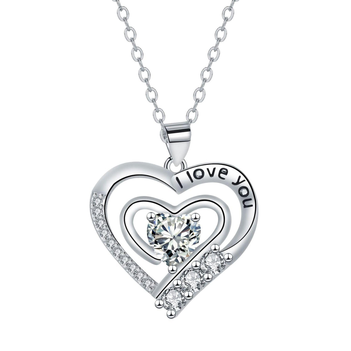 XYPHIELLE Collar de Corazón Blanco para Mujer, Cadena de Acero Inoxidable, Dije Minimalista de Color Blanco, Regalo para Novia Esposa, Ideal para San Valentín Aniversario