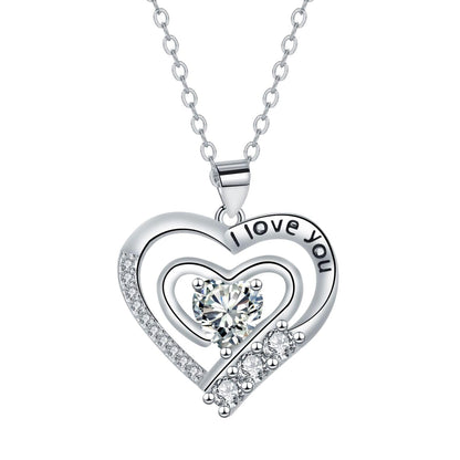 XYPHIELLE Collar de Corazón Blanco para Mujer, Cadena de Acero Inoxidable, Dije Minimalista de Color Blanco, Regalo para Novia Esposa, Ideal para San Valentín Aniversario