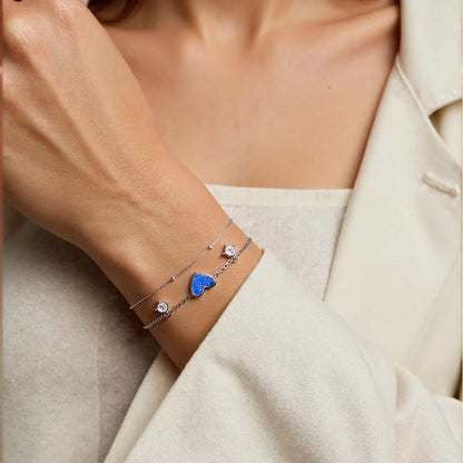 XYPHIELLE Tobillera de Corazón en Plata 925 para Mujer, Pulsera de Tobillo Ajustable con Dije, Joyería de Verano para Playa y Viajes, Regalo Romántico