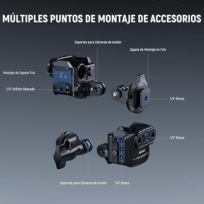 NEEWER Pocket 3 Cage compatible con DJI Osmo Pocket 3 y Creator Combo Accesorios, plataforma de extensión de grabación de video cardán con adaptador de cámara de acción, roscas de 1/4 pulgadas, zapato