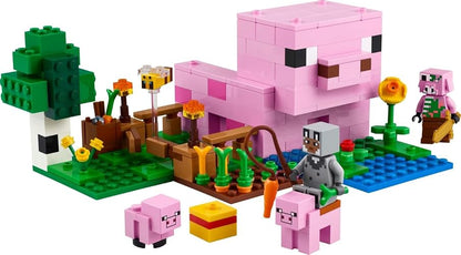 LEGO® Minecraft® La Casa-Cerdo Bebé Juguete de construcción basado en el Videojuego con un Piglin Zombificado en el bioma Bosque, Regalo para niñas y niños Desde 7 años 21268