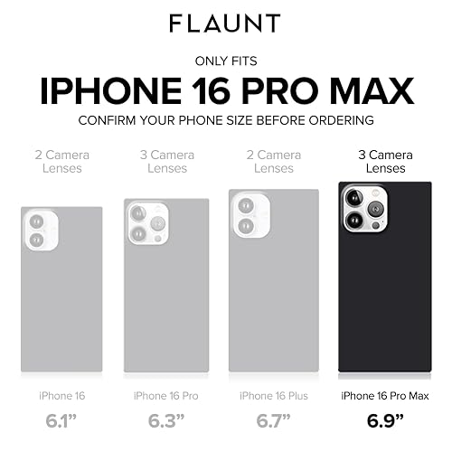 FLAUNT - Funda Protectora Cuadrada Oficial - Compatible con iPhone 16 Pro MAX - Compatible con MagSafe y Carga inalámbrica - Probado en caídas y a Prueba de Golpes - (satén Iridiscente Rosa)