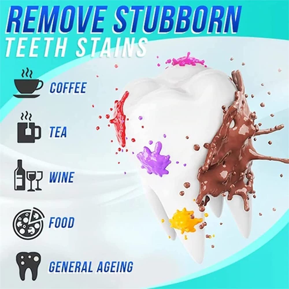 Smile Stains-gone Strips, Tiras blanqueadoras de dientes, Adhesivo dental de carbón activado por dientes, Elimina rápida y eficazmente las manchas de café, té, fumar y vino (14 Pairs)