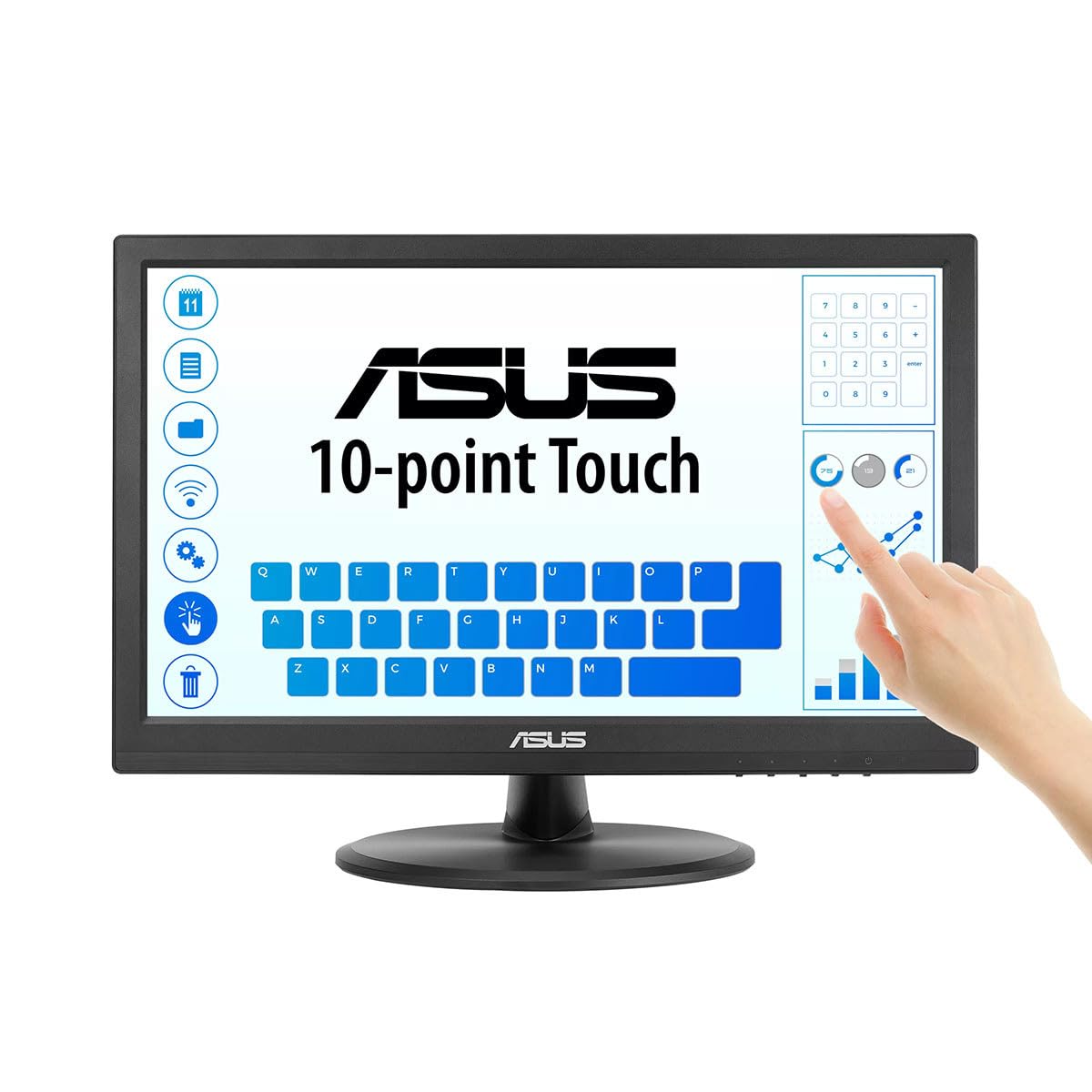 ASUS VT229H Monitor Táctil IPS 21.5 Pulgadas con Altavoces - visualización táctil FHD de 15,6 pulgadas de 10 puntos