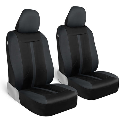 Motor Trend - Fundas de Asiento de Automóvil de Tela Gris para Asientos Delanteros, Fundas de Asiento de cubeta de automóvil de Alta Calidad, Hechas para vehículos con reposacabezas extraíbles, Fundas