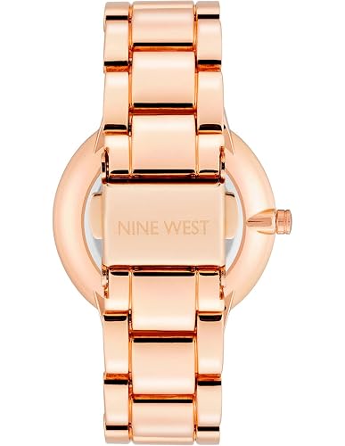 Nine West - Reloj de pulsera con detalles de vidrio para mujer