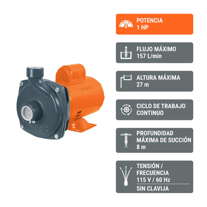 Truper BOAC-1A, Bomba centrífuga para agua de 1 HP
