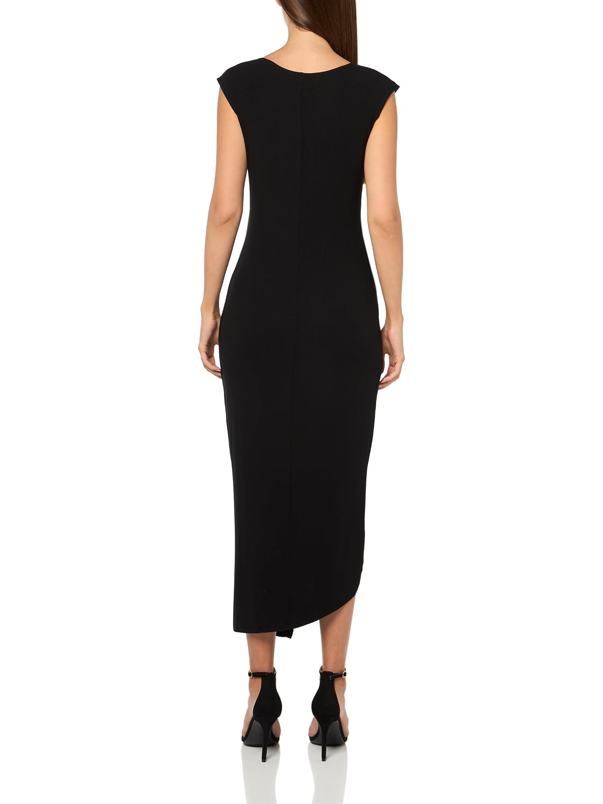 Laundry by Shelli Segal Midi Dress Cap Sleeve Asymmetrical Knot Front Dresses Vestido Mujer