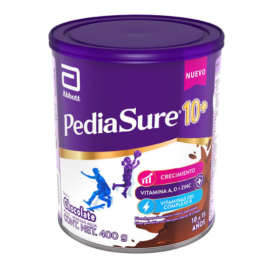PediaSure 10+ Chocolate- Alimentación Especializada Polvo 400g | Formula especializada para adolescentes de 10 a 15 años con nutrientes esenciales que apoyan al crecimiento de los huesos.