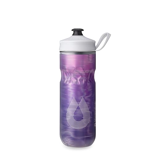 HydraPak - Botella polar - Botella de agua polar con aislamiento deportivo - Sin BPA, botella de deporte y bicicleta con mango (morado pulso, 600 ml / 20 onzas)
